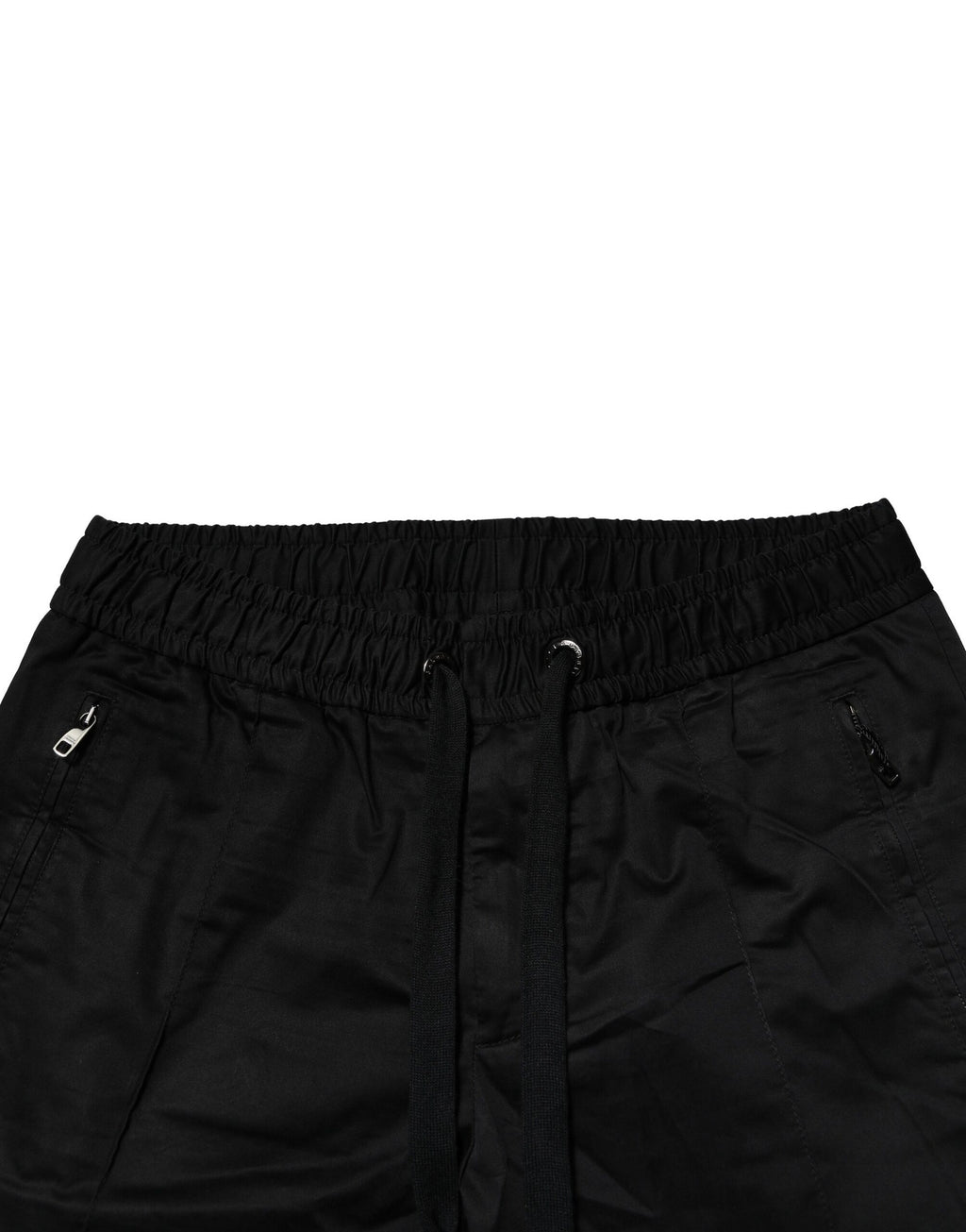 Black Cotton Mid Waist Jogger Pants
