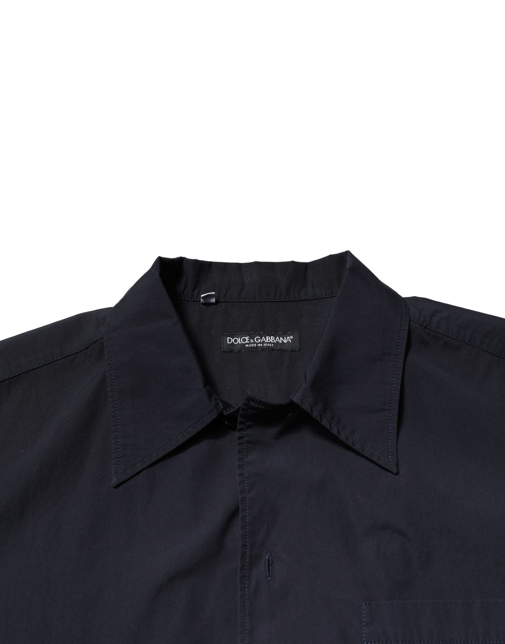 Dark Blue Cotton Short Sleeves Casual Shirt