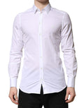 Dolce & Gabbana White GOLD Long Sleeves Men Dress Formal Shirt