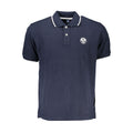 Blue Cotton Men Polo Shirt