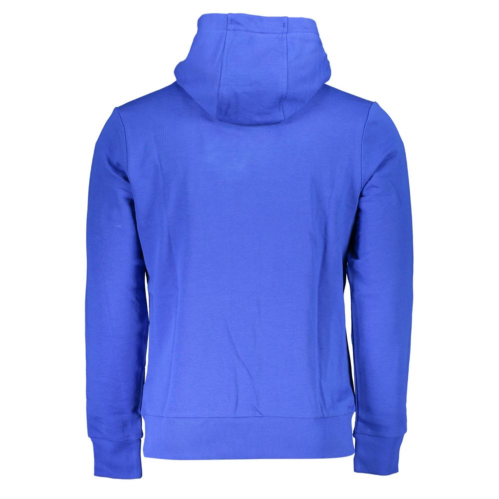 Blue Cotton Men's Hooded Sweatshirt
