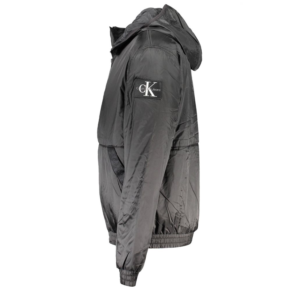 Black Polyester Men's Jacket