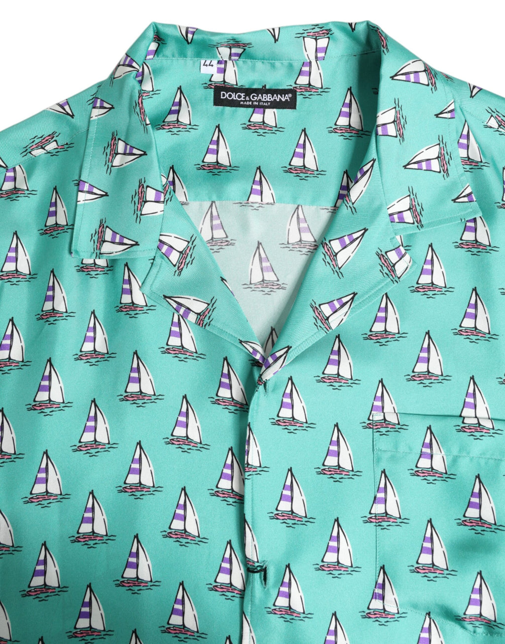 Green Printed Short Sleeves Casual Shirt