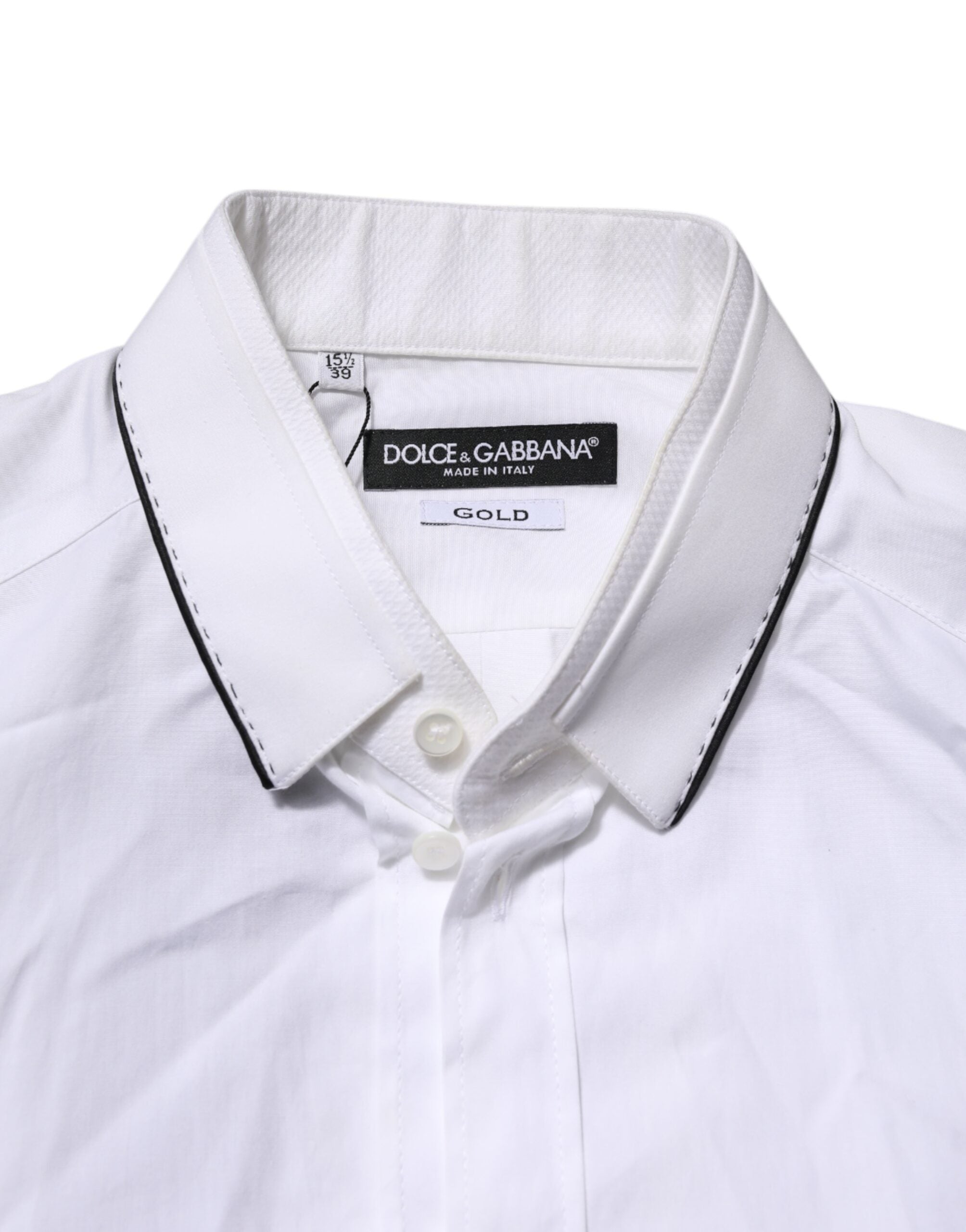 White Cotton GOLD Long Sleeves Formal Shirt
