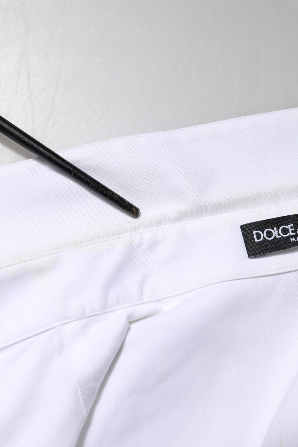 Dolce & Gabbana White Cotton Collared Long Sleeves Blouse Top