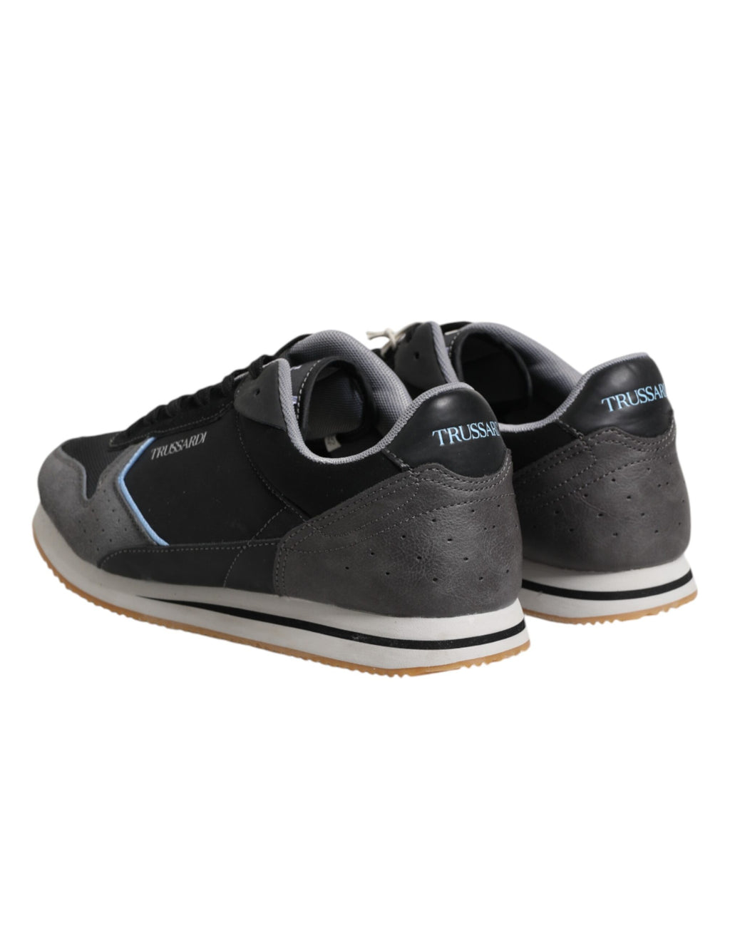 Black Gray Lace Up Low Top Casual Sneakers Shoes