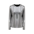 Gray Viscose Long Sleeve T-Shirt