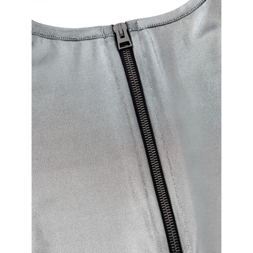 Gray Viscose Long Sleeve T-Shirt