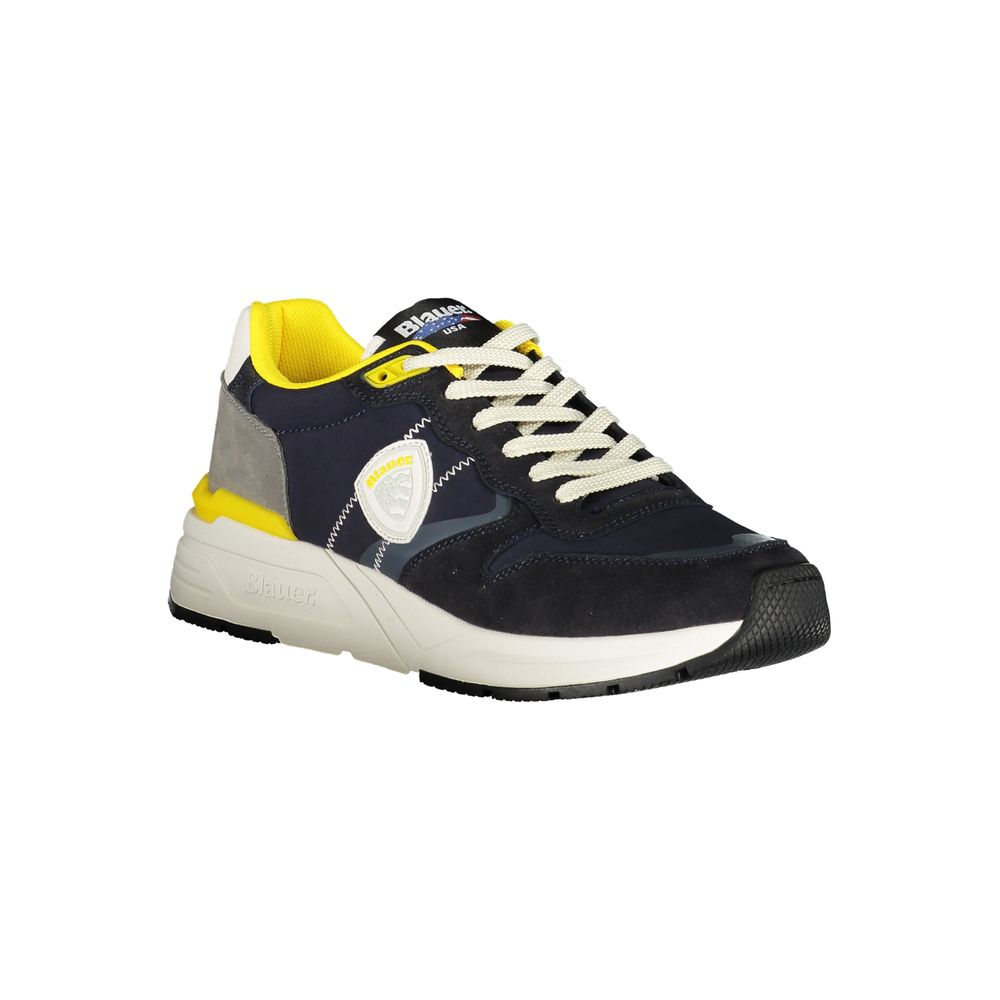 Blue Polyurethane Mens Sneaker