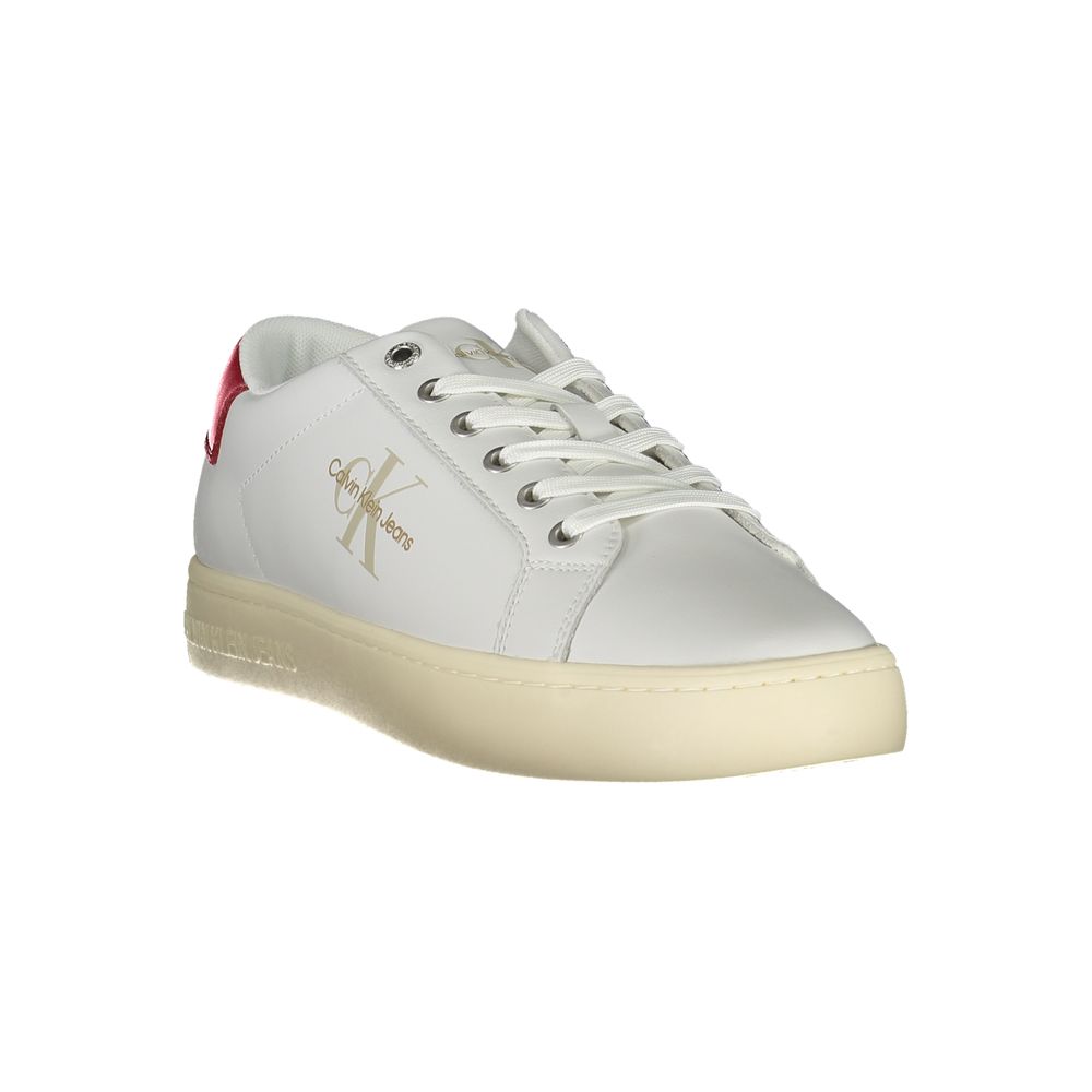 White Polyester Men Sneaker