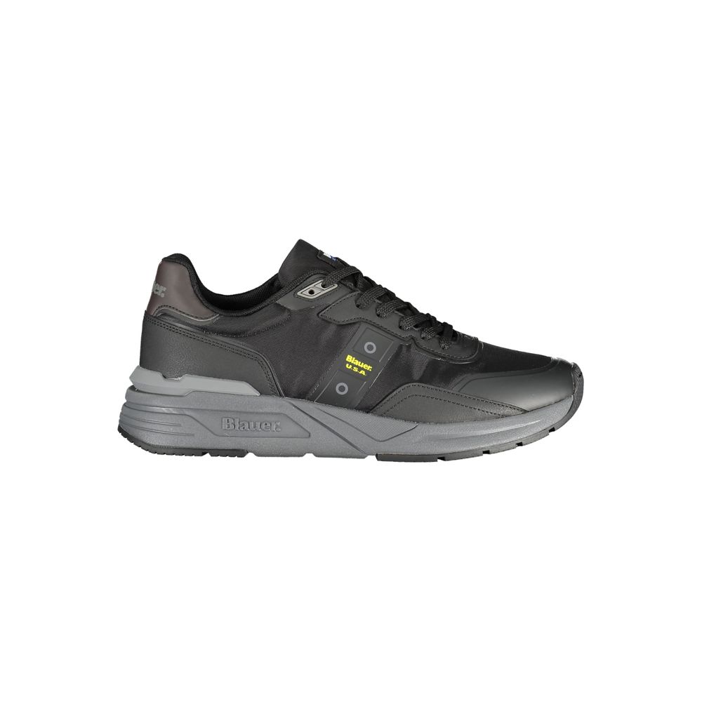 Black Polyurethane Men Sneaker