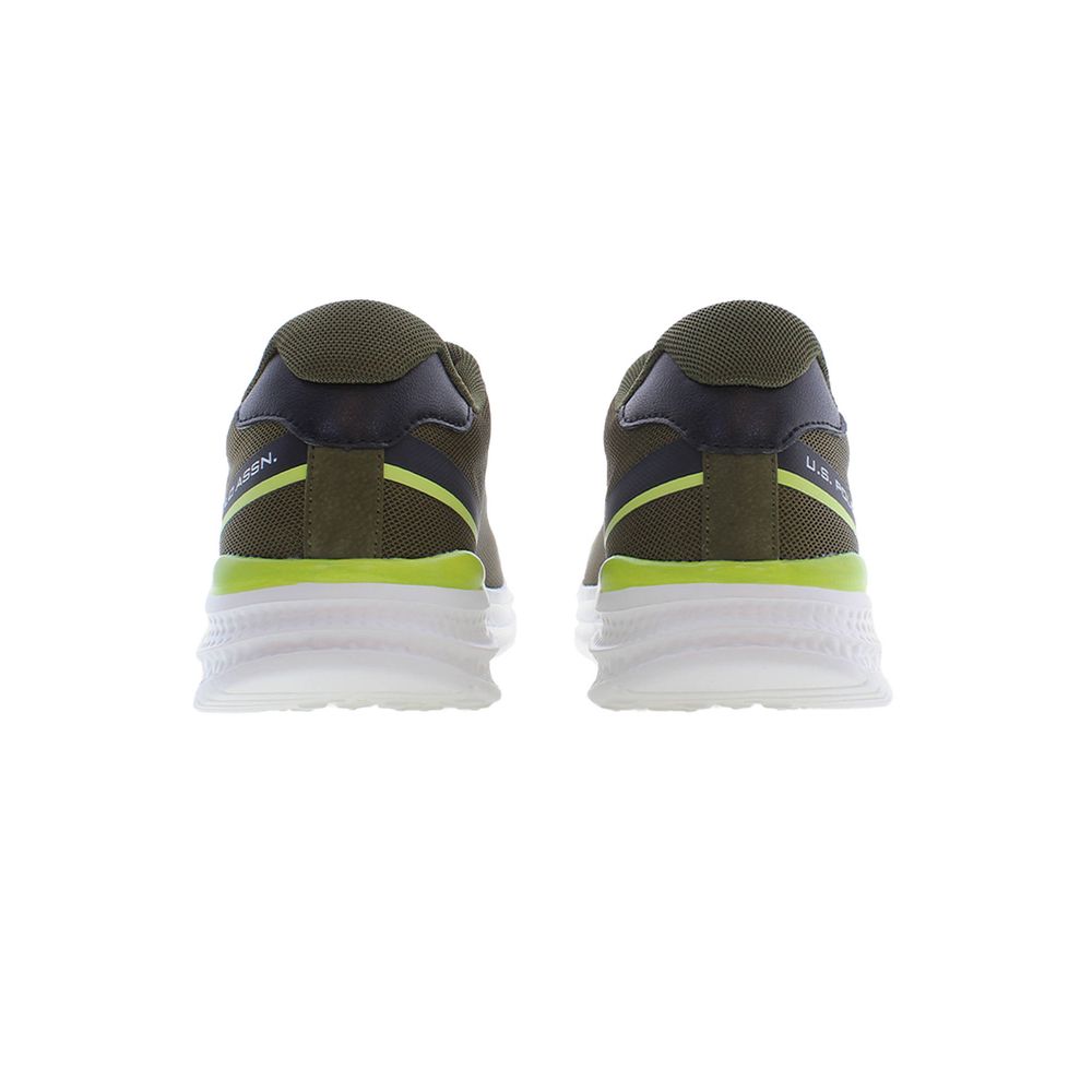 Green Polyester Men's Sneaker