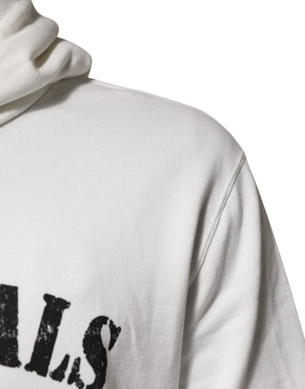 White Cotton DG ROYAL Print Hooded Sweater