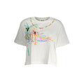 White Cotton Women T-Shirt