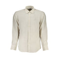 Beige Linen Men Shirt