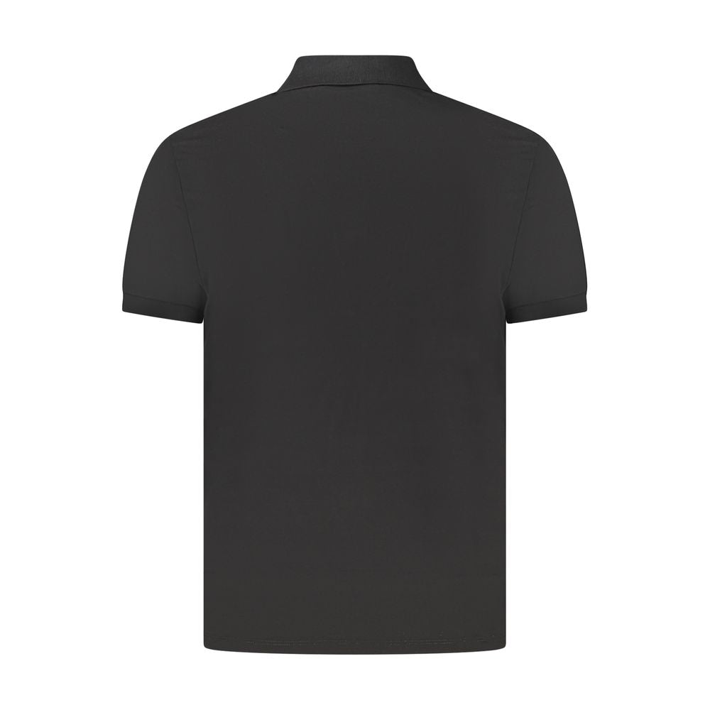 Black Cotton Men Polo