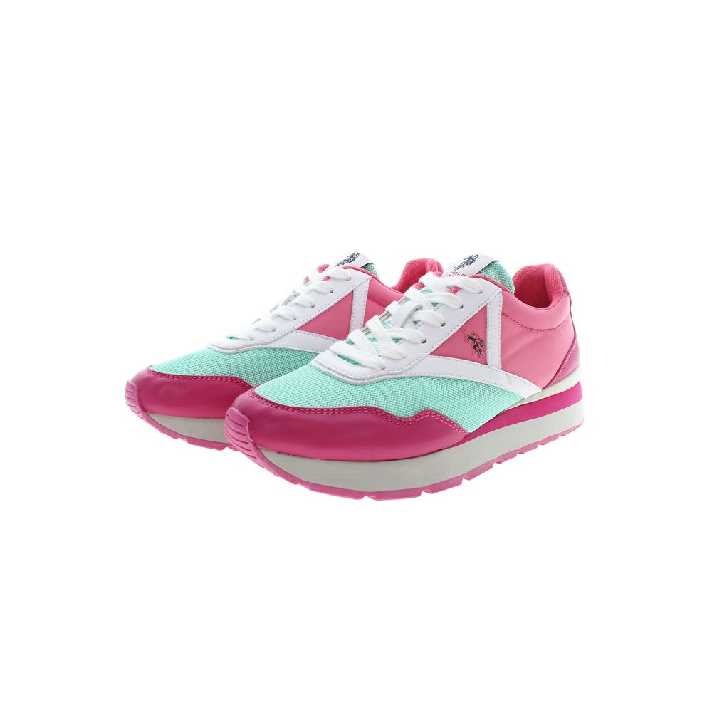 Pink Polyester Women's Sneaker