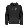 Black Cotton Men Sweater with Hood