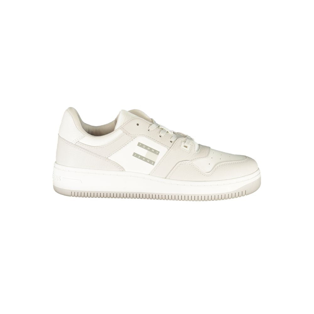 White Polyurethane Men Sneaker
