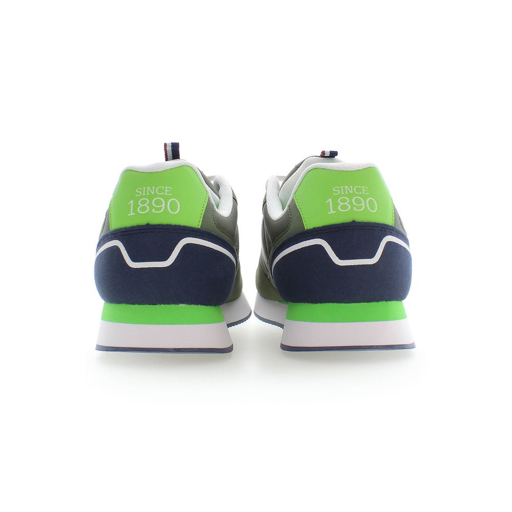 Green Polyester Men's Sneaker