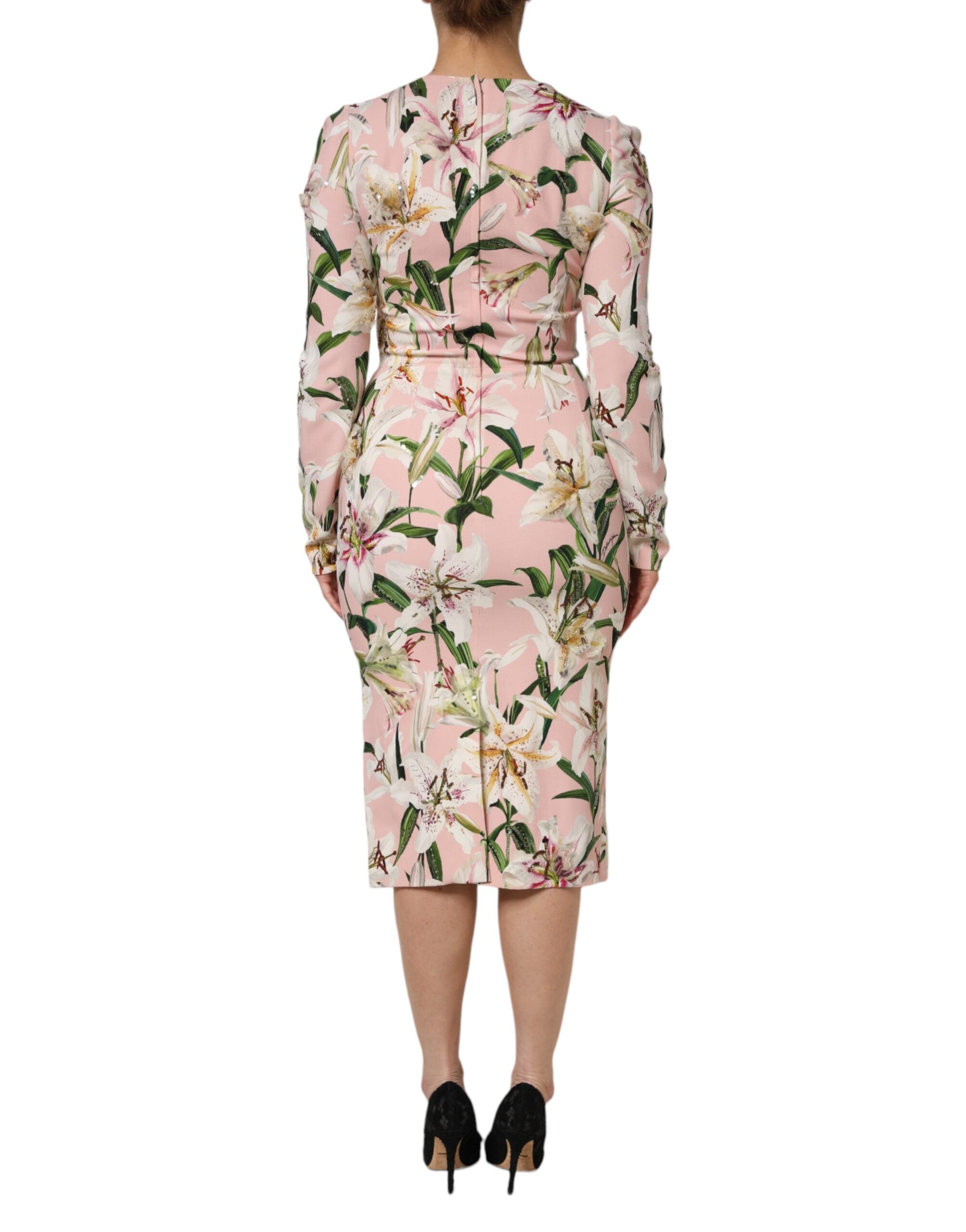 Pink Lily Viscose Sheath Stretch Midi Dress