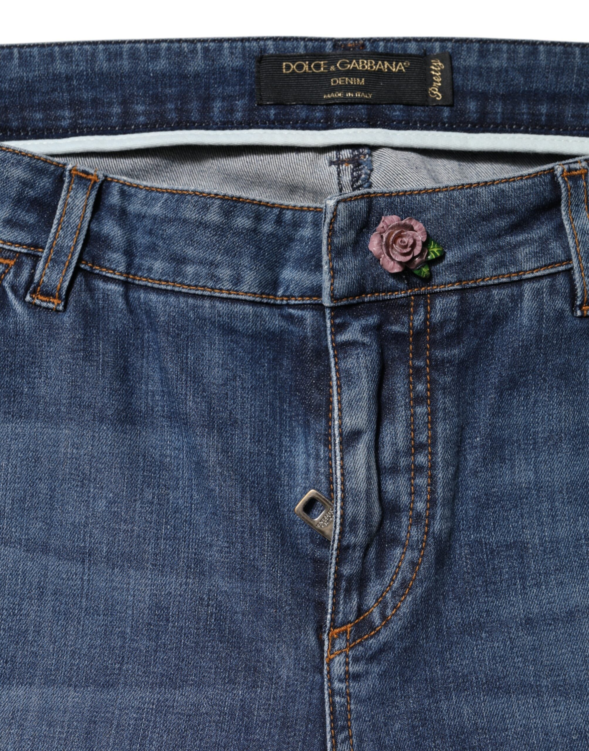 Blue Low Waist Cotton Skinny Denim Jeans