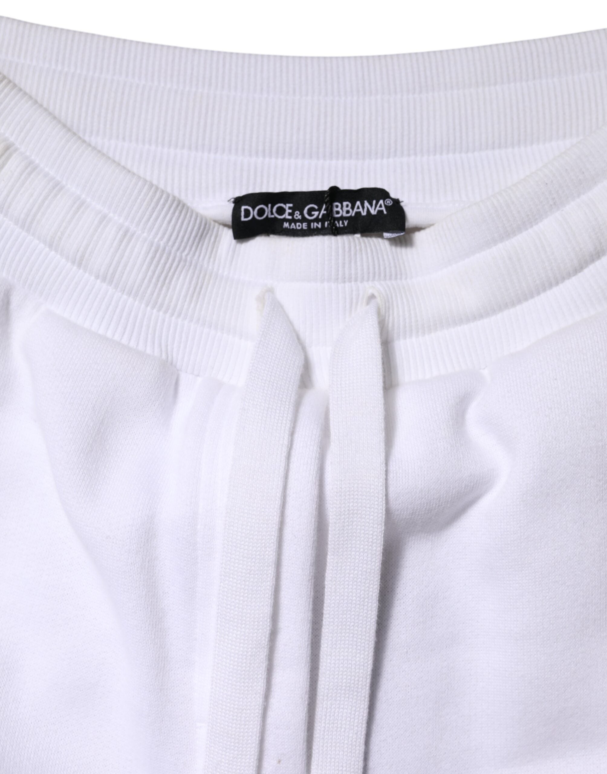 White Cotton Stretch Jogger Sweatpants Pants