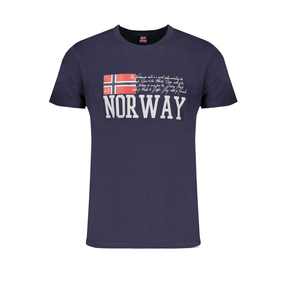 Blue Cotton Mens T-Shirt