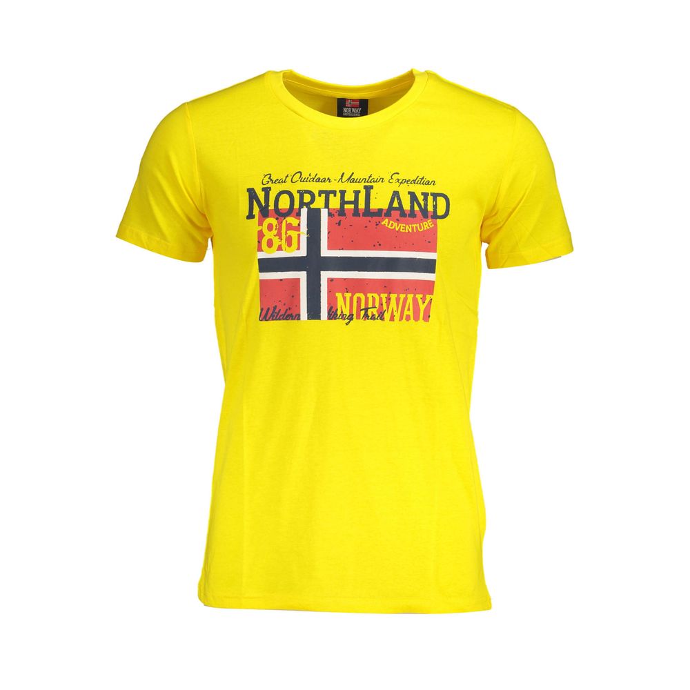 Yellow Cotton Men T-Shirt