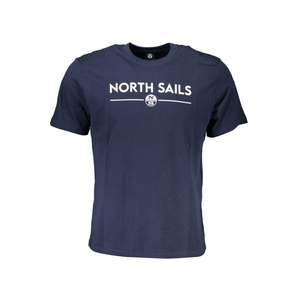 Blue Cotton Men T-Shirt