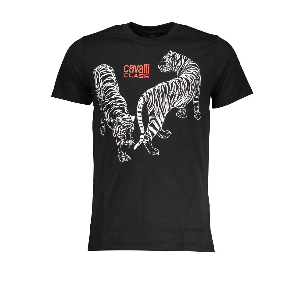 Black Cotton Men T-Shirt