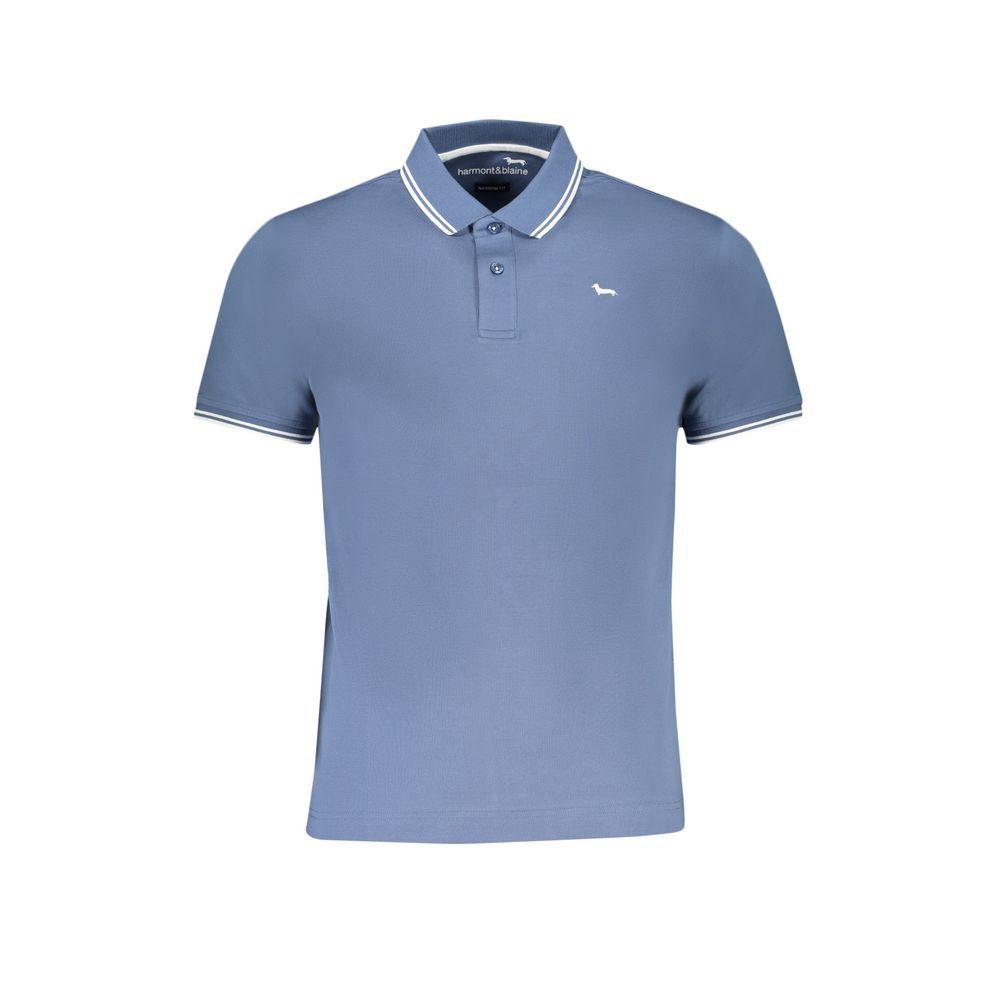 Blue Cotton Men's Polo Shirt