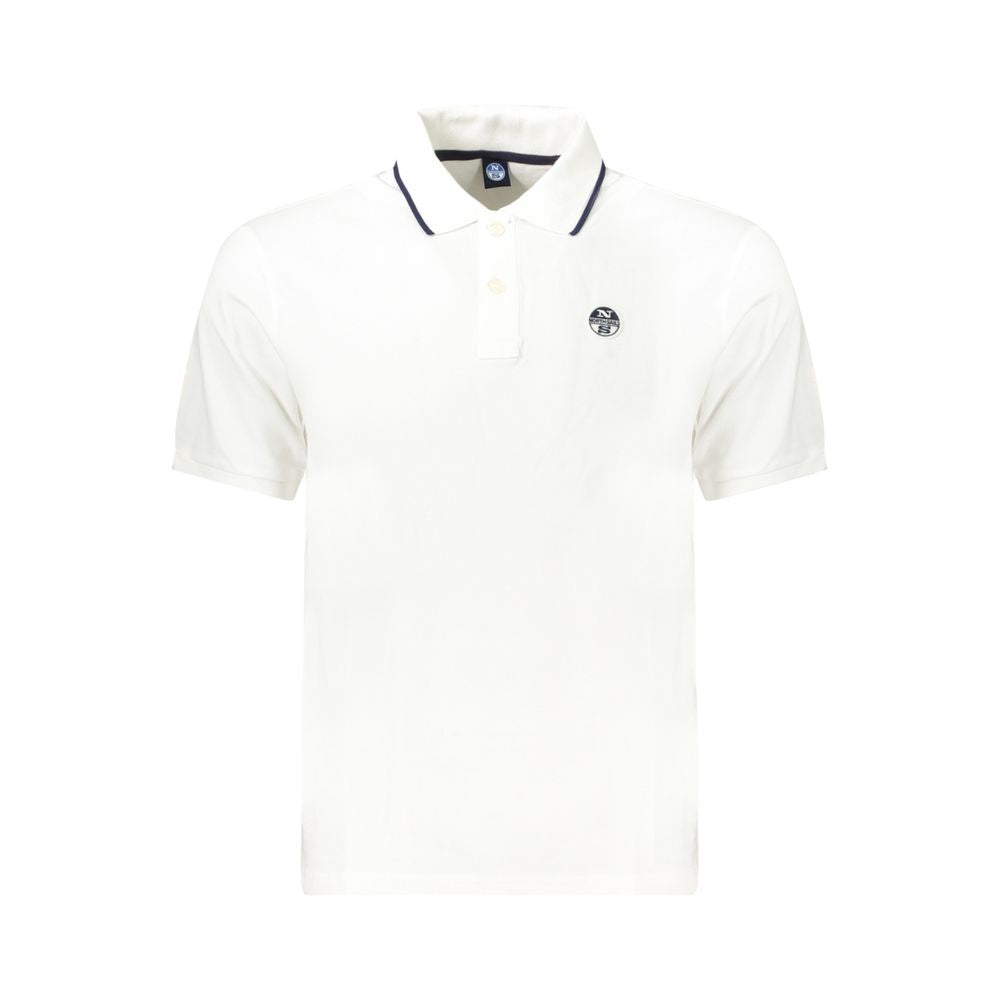White Cotton Men Polo-Shirt