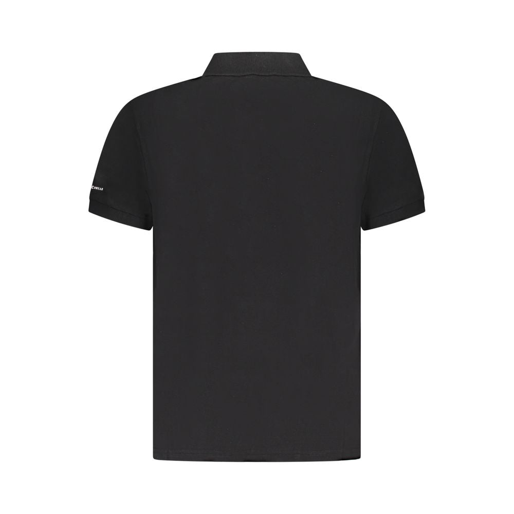 Black Cotton Men Polo