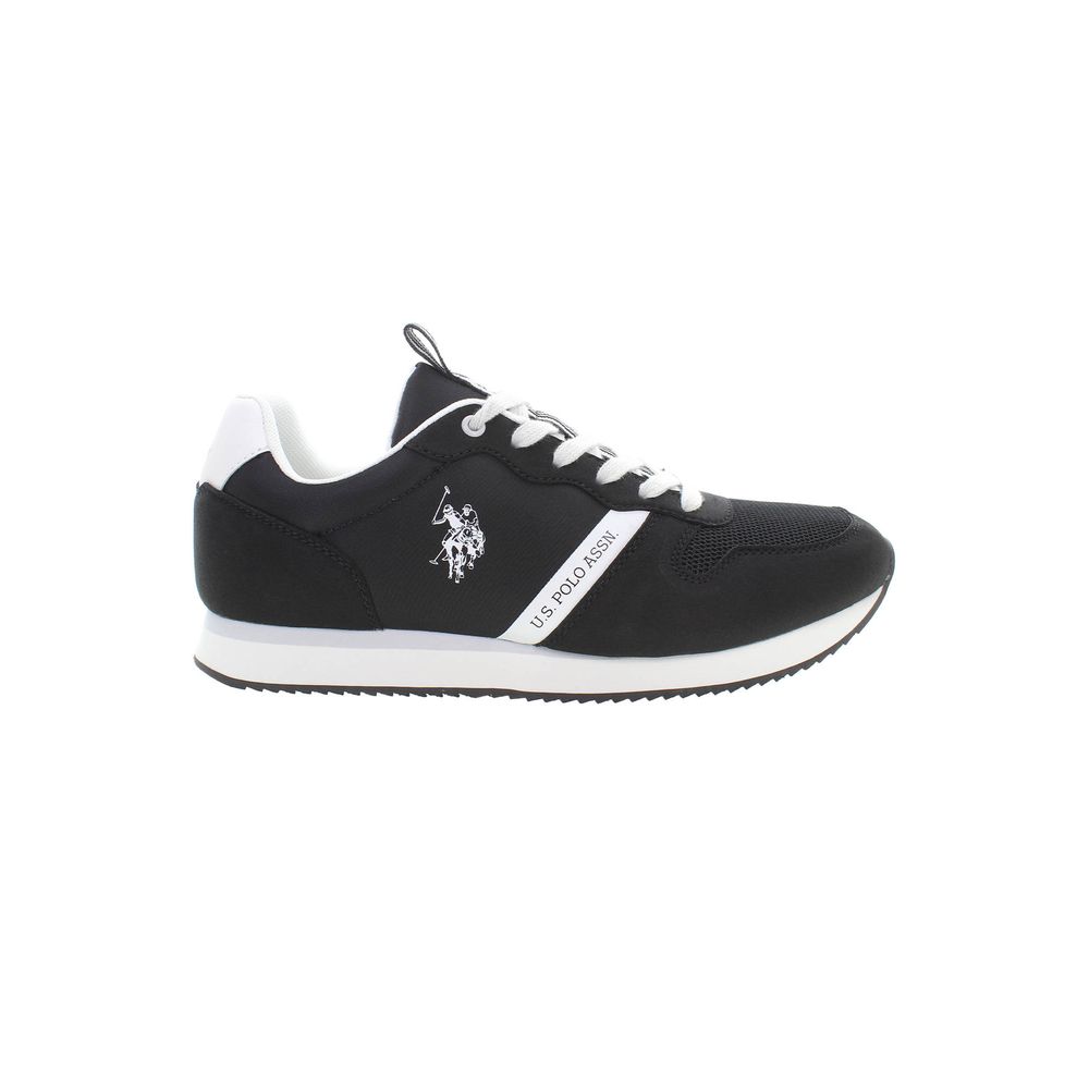 Black Polyester Men's Sneaker
