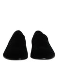Black Velvet Slip On Loafers Formal Shoes
