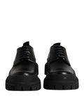 Black Leather Lace Up Derby Men Dress Shoes