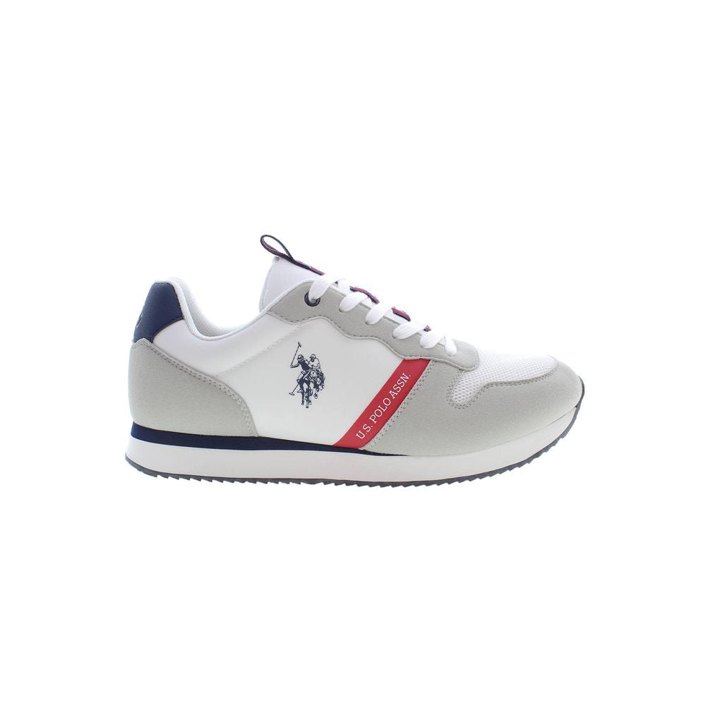White Polyester Men's Sneaker