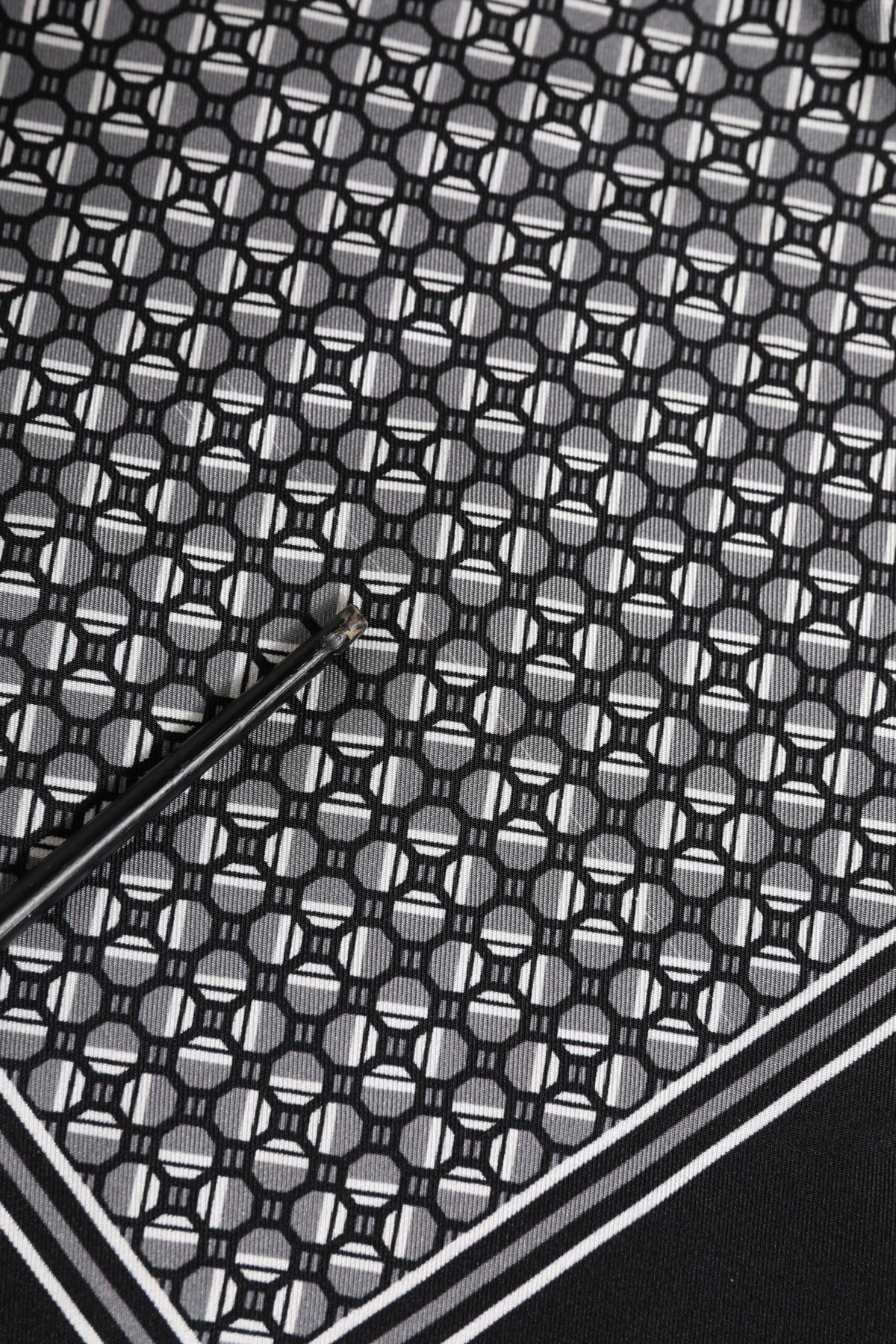 Dolce & Gabbana Black White Patterned Square Foulard Scarf