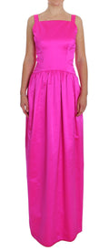 Pink Silk Long Sheath Ball Gown Dress