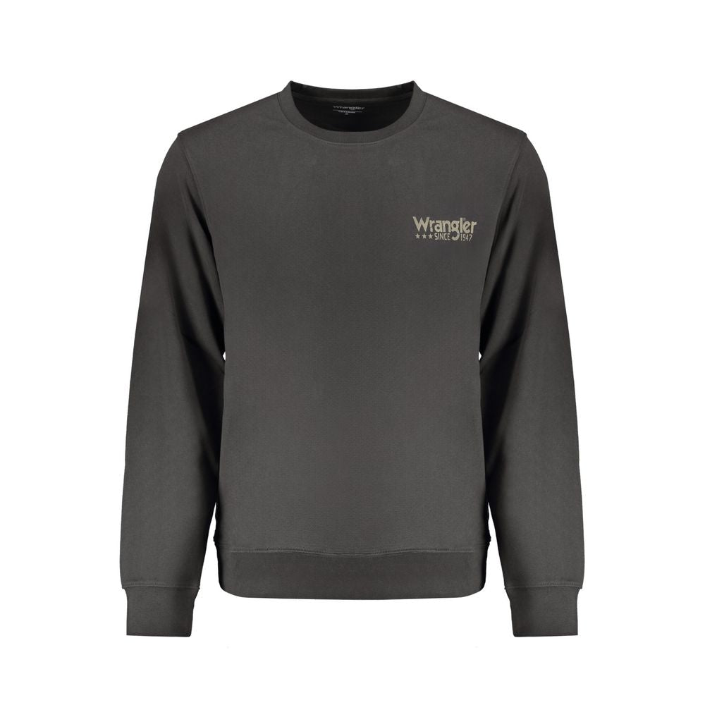 Black Cotton Men Sweatshirt