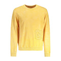 Yellow Cotton Men Sweatshirt