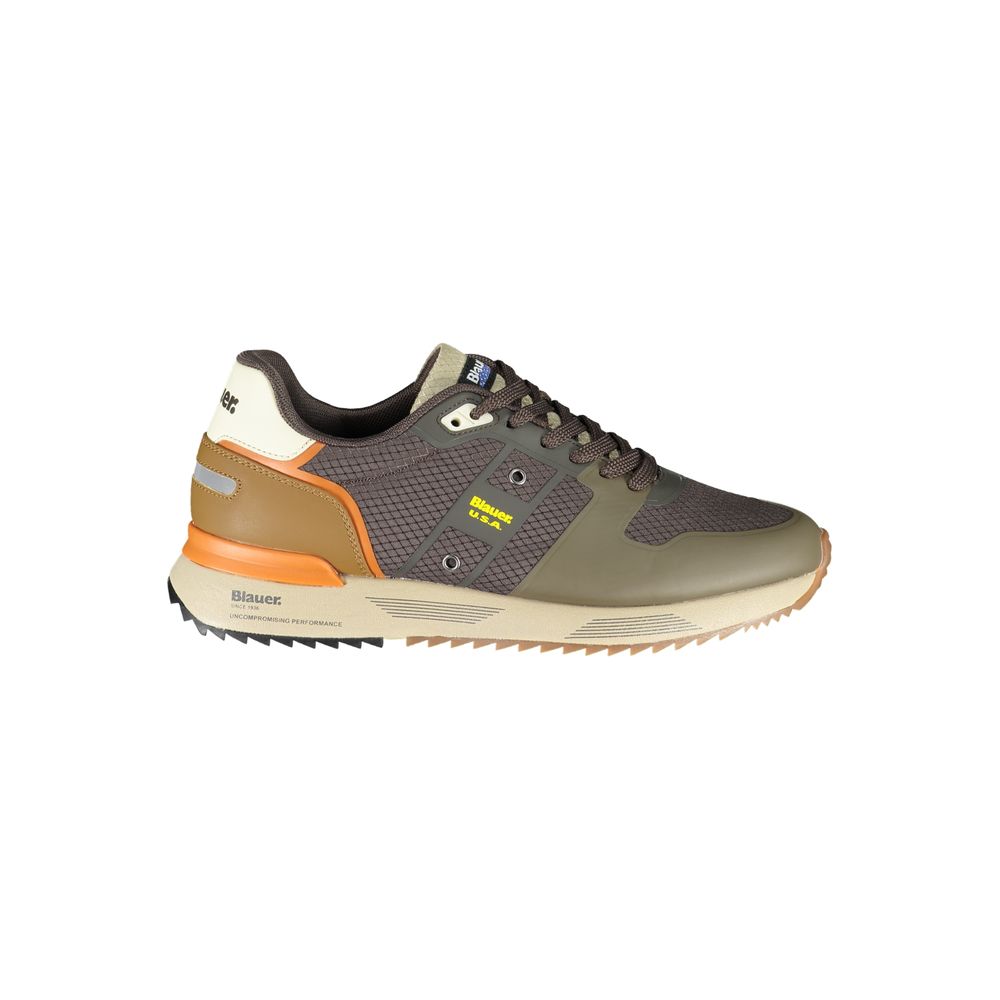 Blue Polyester Men Sneaker