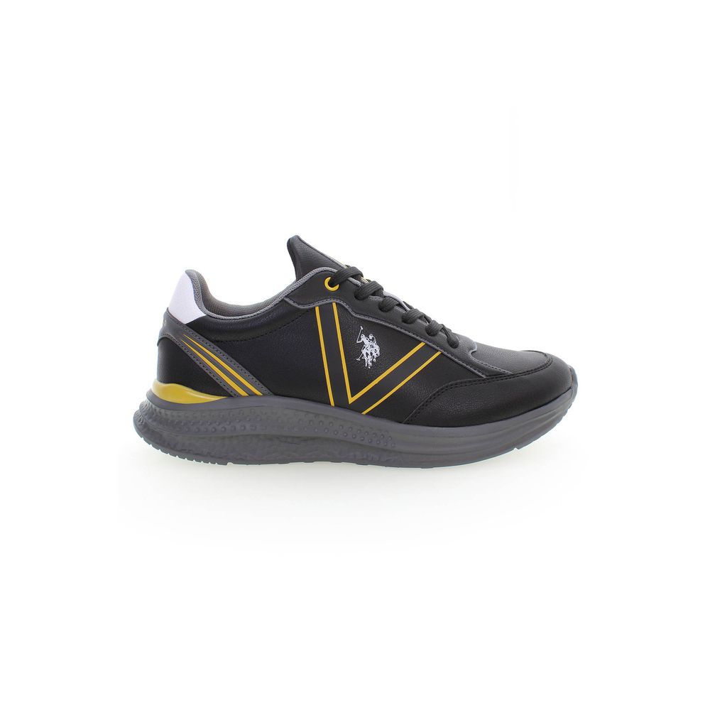 Black Polyester Men's Sneaker