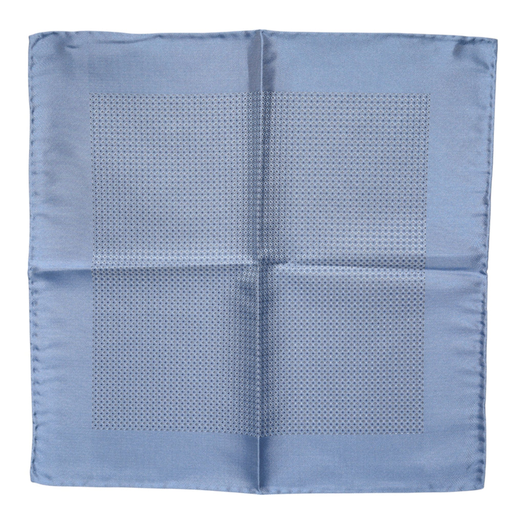 Dolce & Gabbana Light Blue Silk Square Men Foulard Scarf