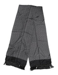 Dolce & Gabbana Black Patterned Fringes Men Foulard Scarf