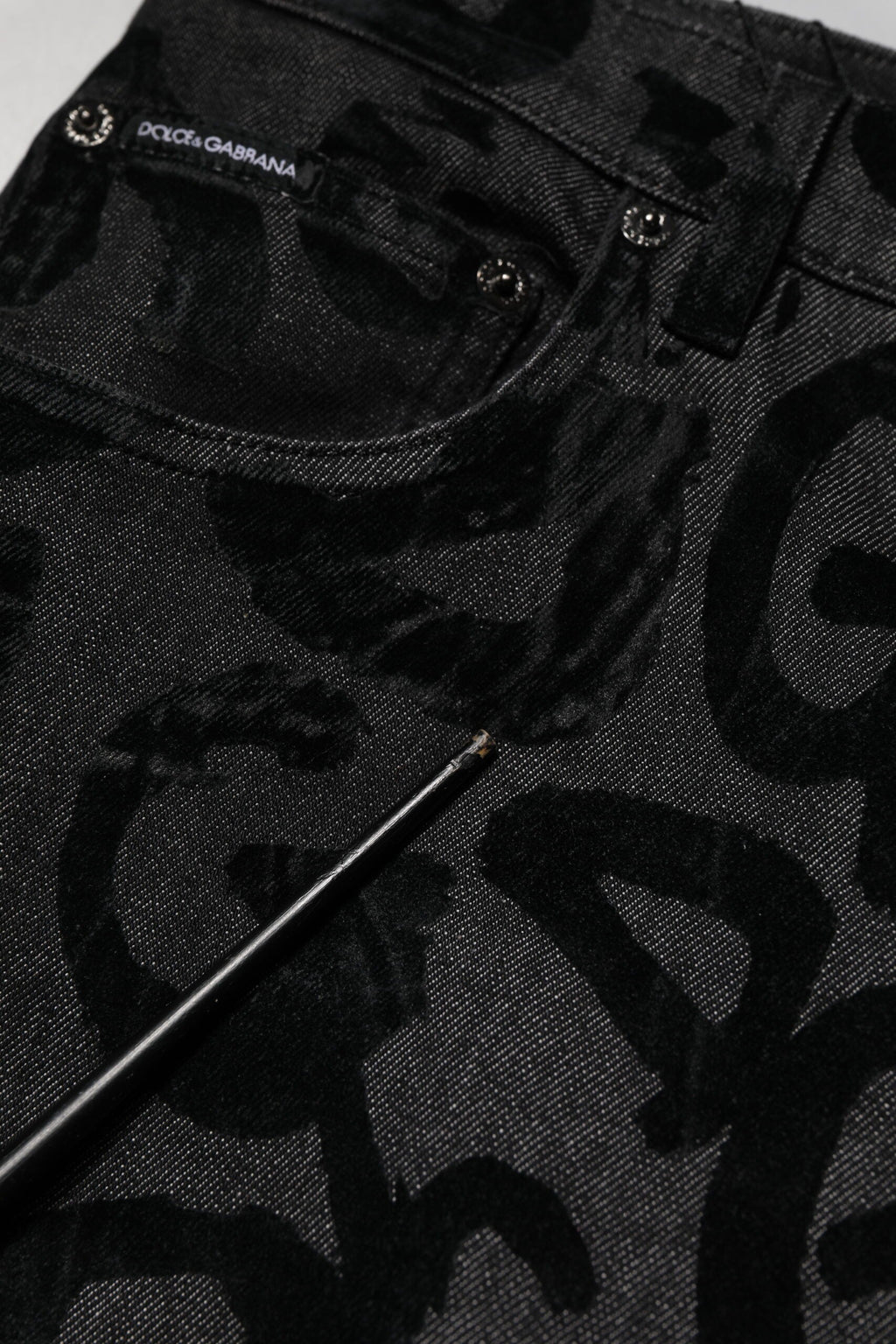 Dolce & Gabbana Gray Cotton DG Logo Straight Men Denim Jeans
