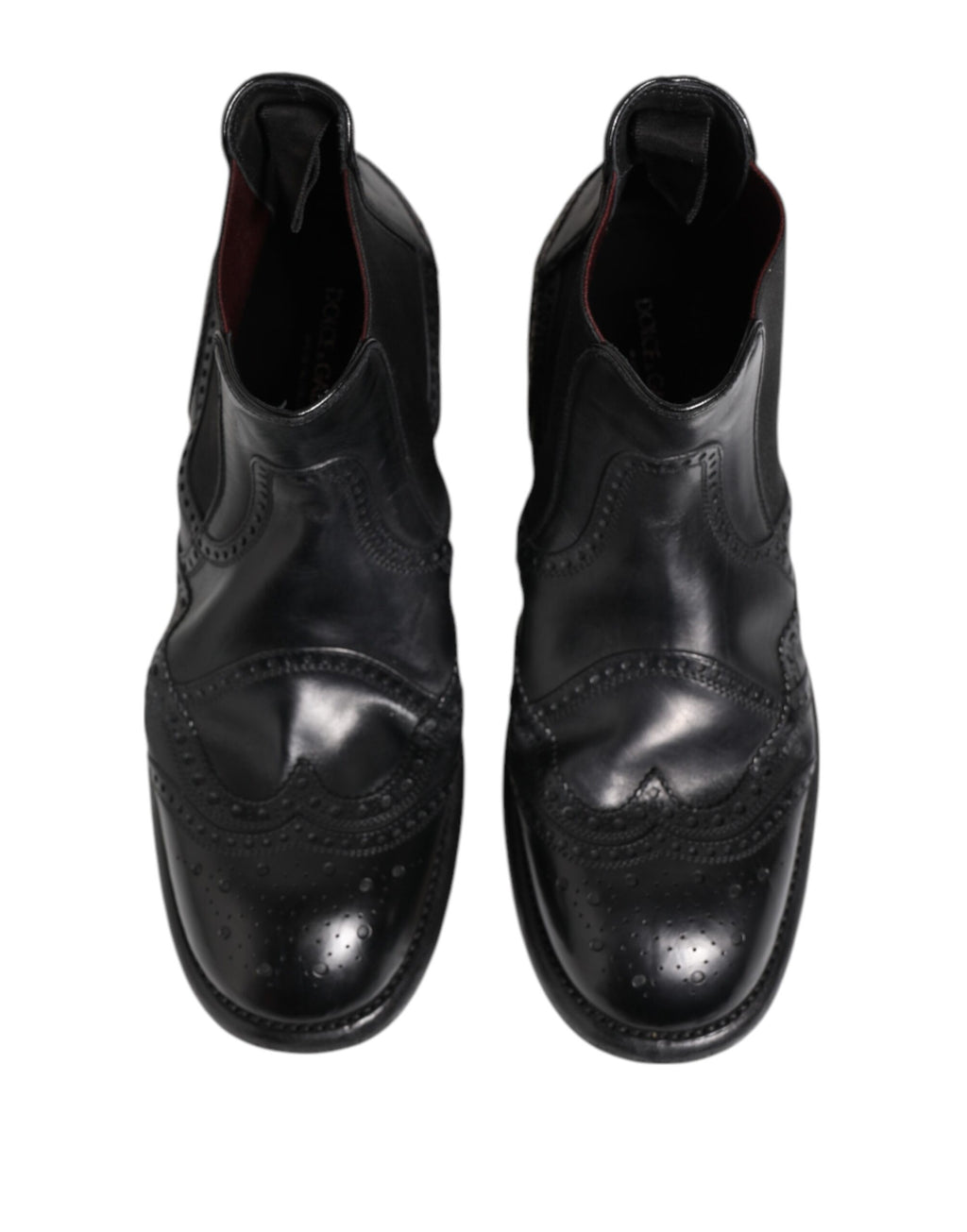 Black Leather Ankle Boots Slip On Shoes