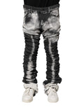Dark Gray Tie Dye Straight Denim Jeans