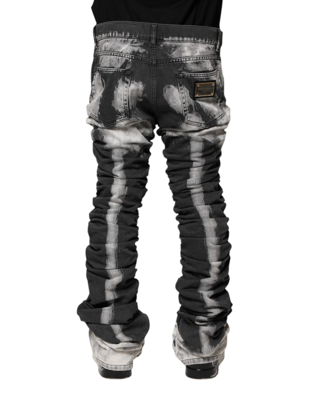 Dark Gray Tie Dye Straight Denim Jeans